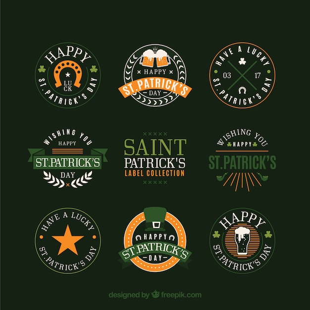 Free vector st. patrick's day badge / label collection