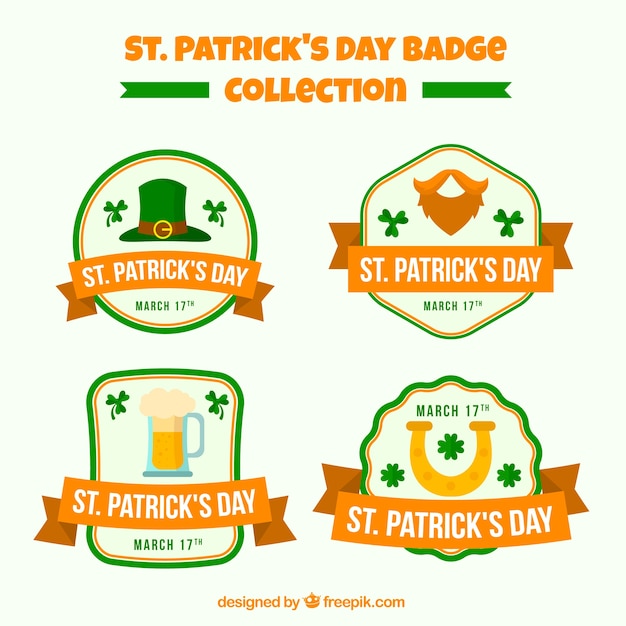 St. patrick's day badge / label collection