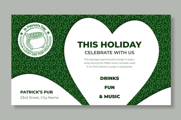 St. patrick's day banner flat design