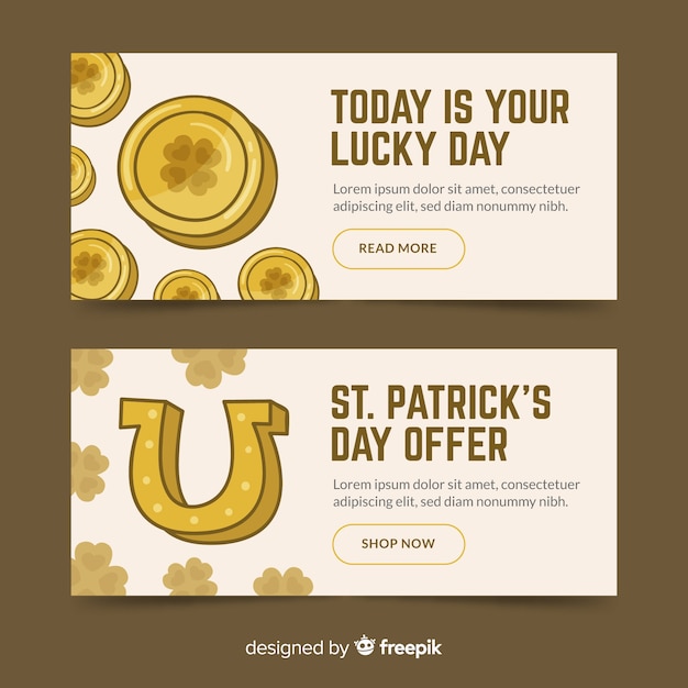 Vettore gratuito st patrick's day banner