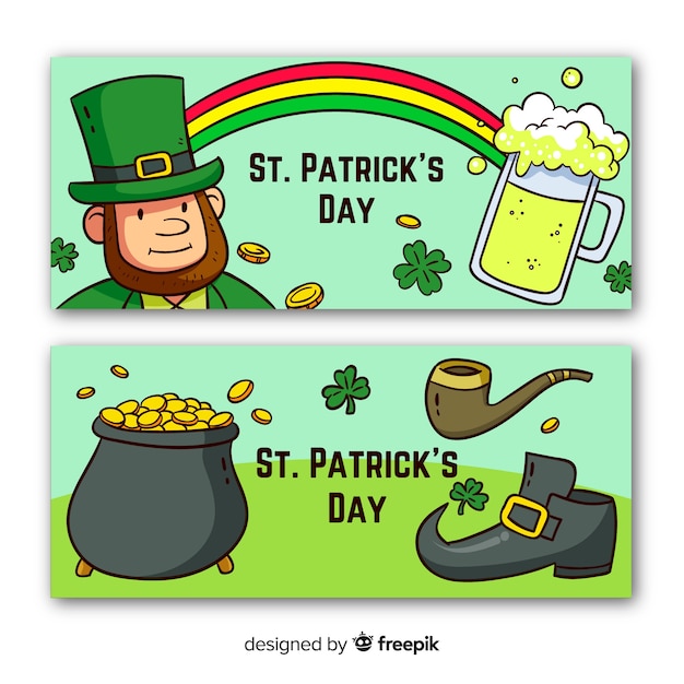 Vettore gratuito st patrick's day banner