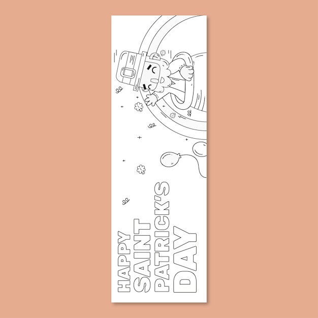 St. patrick's day to colour bookmark design
