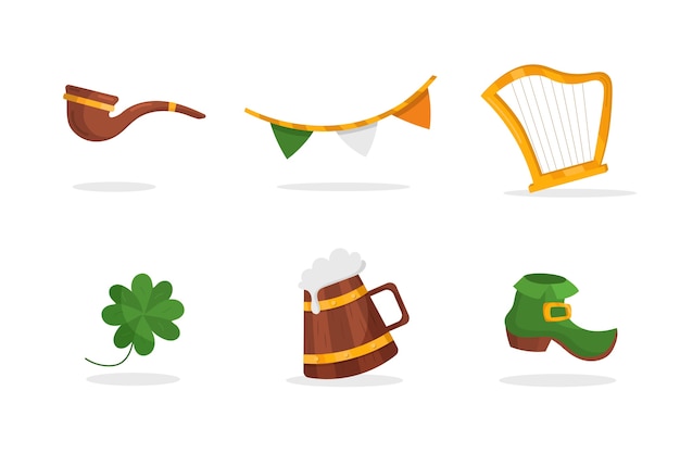 St. patrick's day element collection in flat design