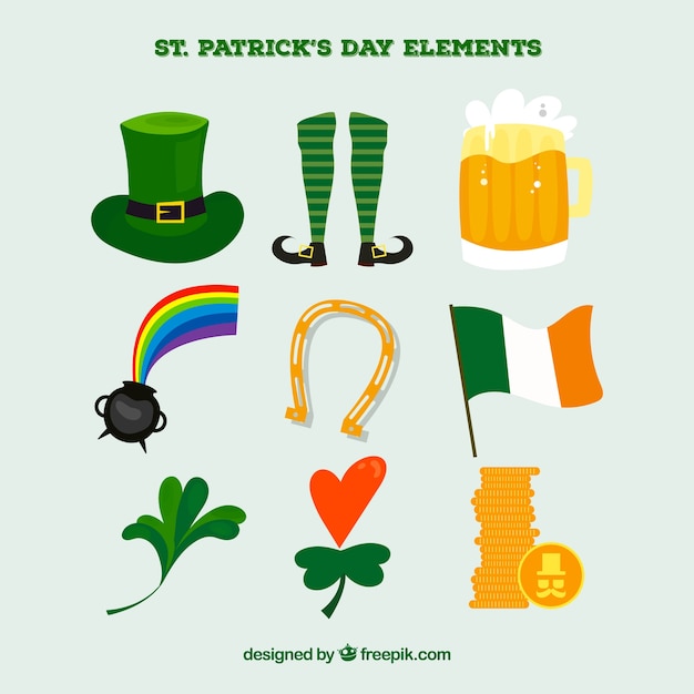 Free vector st. patrick's day element collection