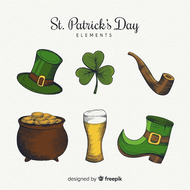 Free vector st patrick's day element collection