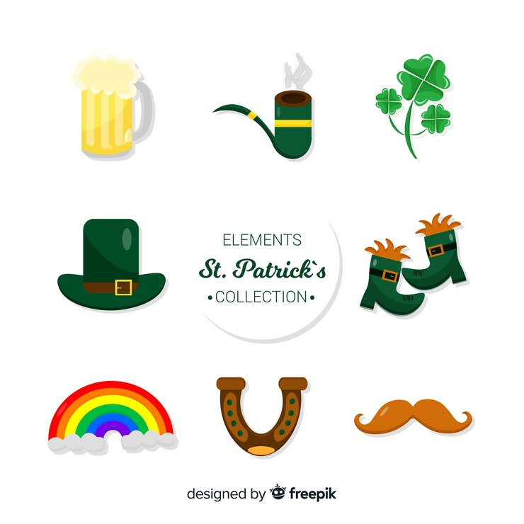 Free Vector st. patrick's day element collection