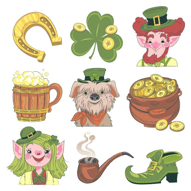 Free vector st. patrick's day element collection