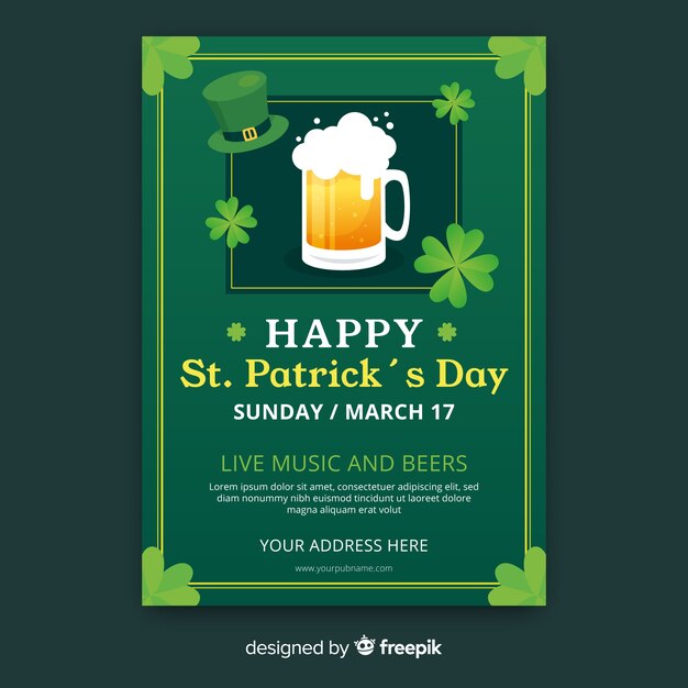 St. patrick's day flyer party template
