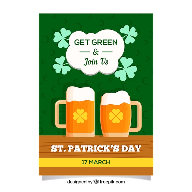 Free vector st. patrick's day flyer / poster template