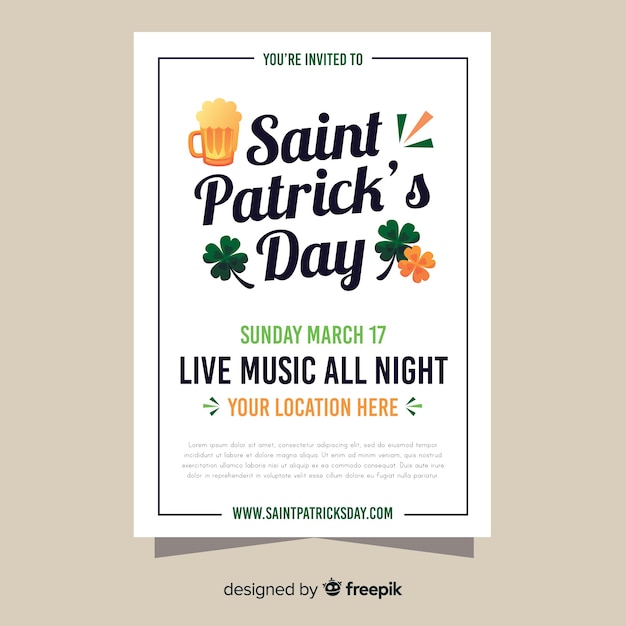 St. patrick's day flyer template