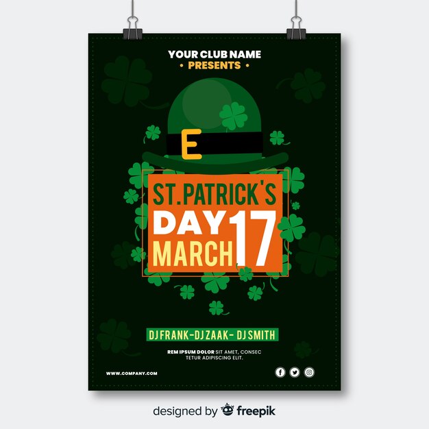 Free vector st. patrick's day flyer template