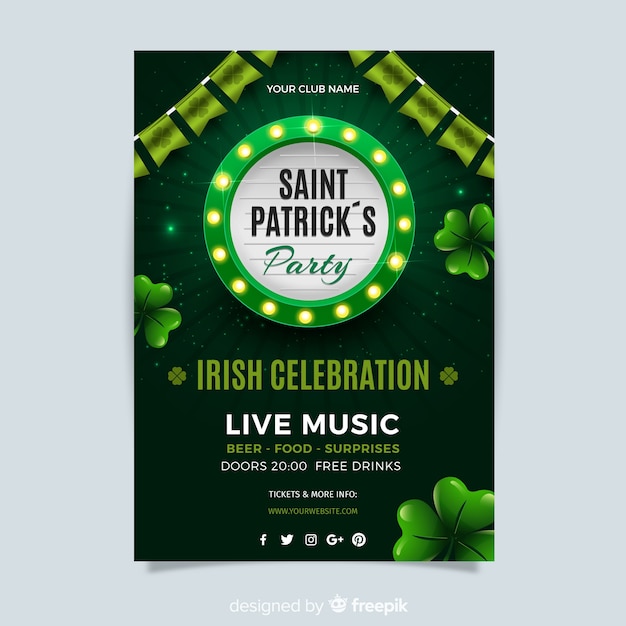 Free vector st. patrick's day flyer template