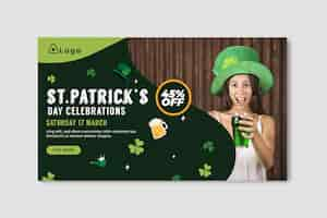 Free vector st. patrick's day horizontal banner