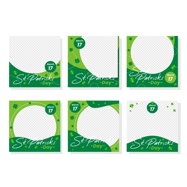 Free Vector st. patrick's day instagram post collection