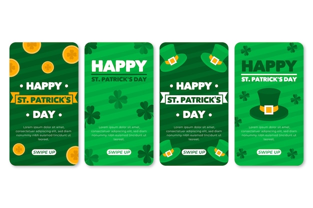 무료 벡터 patrick 's day 인스 타 그램 스토리 컬렉션