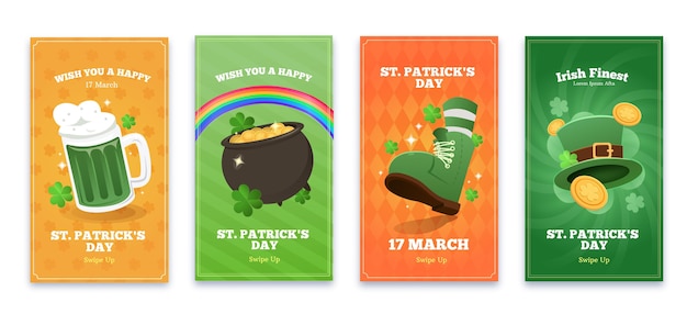 Free vector st. patrick's day instagram stories