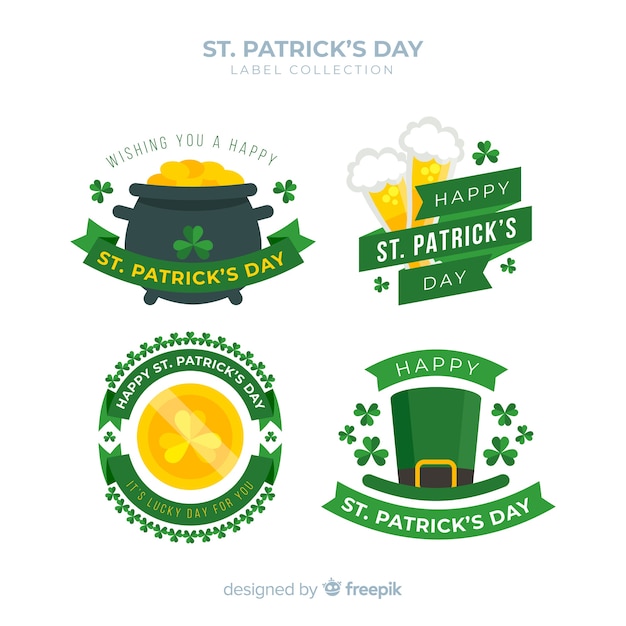 Free vector st. patrick's day label collection