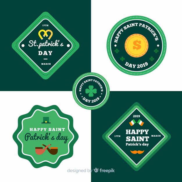 Free vector st. patrick's day label collection