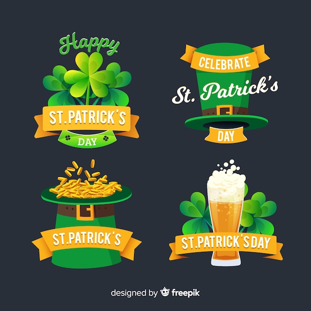 Free vector st. patrick's day label collection