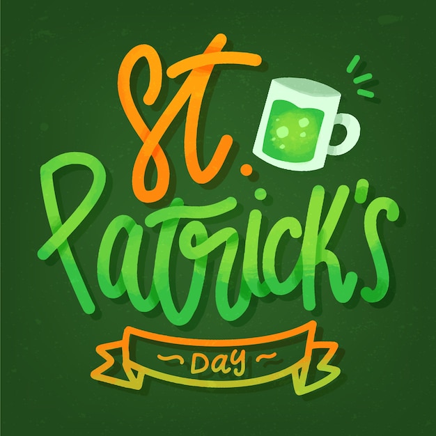 Free vector st. patrick's day lettering wallpaper