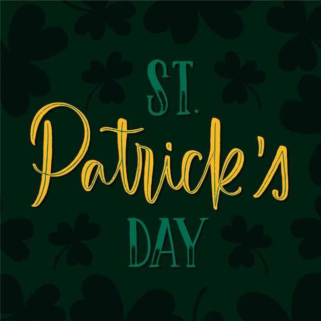 St. patrick's day lettering with clovers