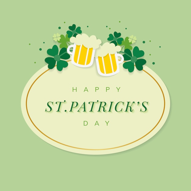 Free vector st.patrick's day oval badge vector