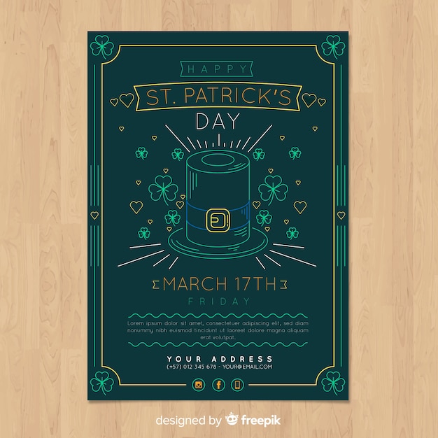 Free vector st patrick's day party flyer