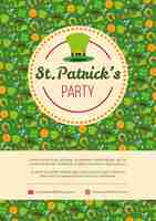 Free vector st patrick's day party poster with decorative objects
