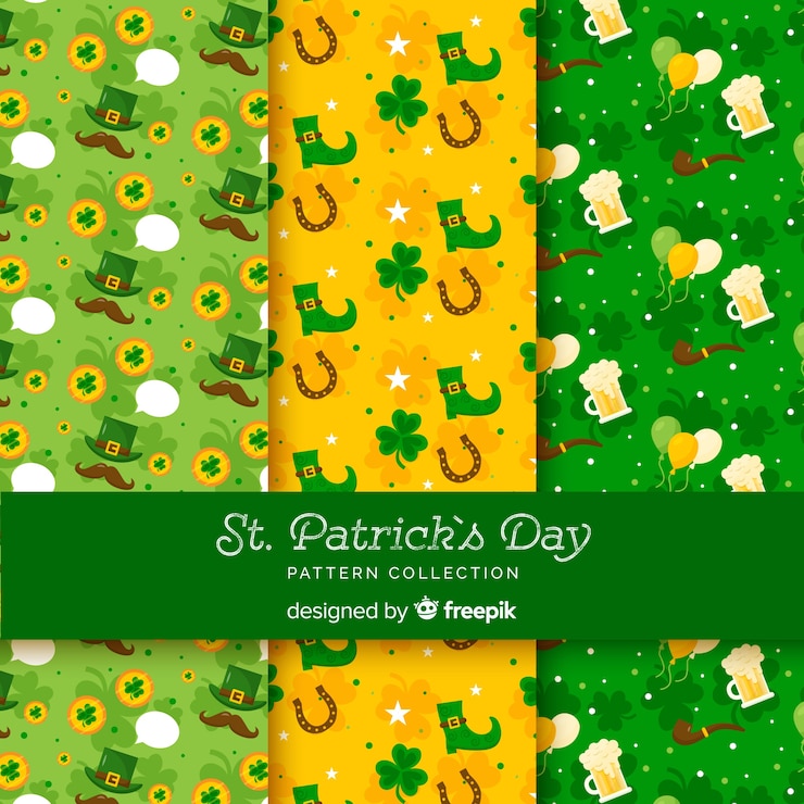 Free Vector st. patrick's day pattern collection