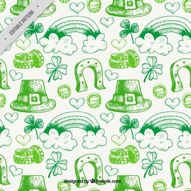 Free vector st. patrick's day sketches pattern