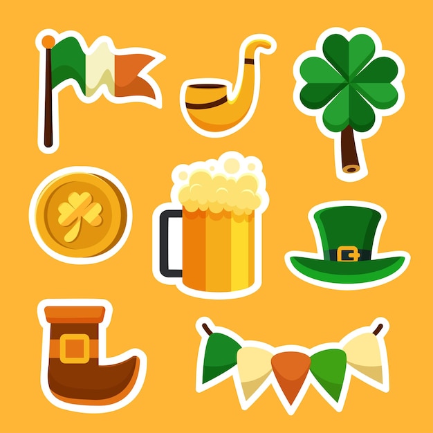 Free vector st patrick's day vector design elements set vector illustration