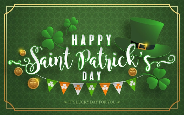 Free vector st.patrick's day with craft style paper cut