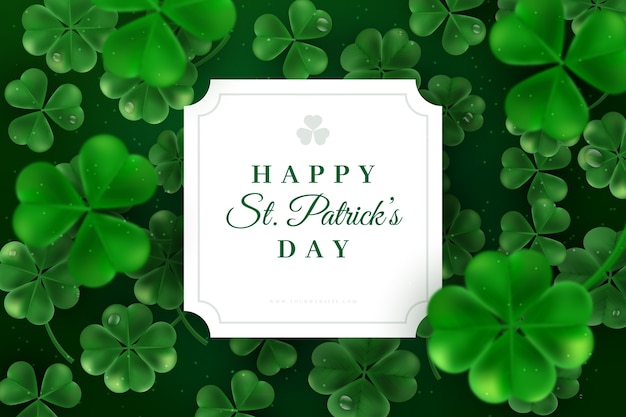 Free vector st. patrick's day with elegant white card