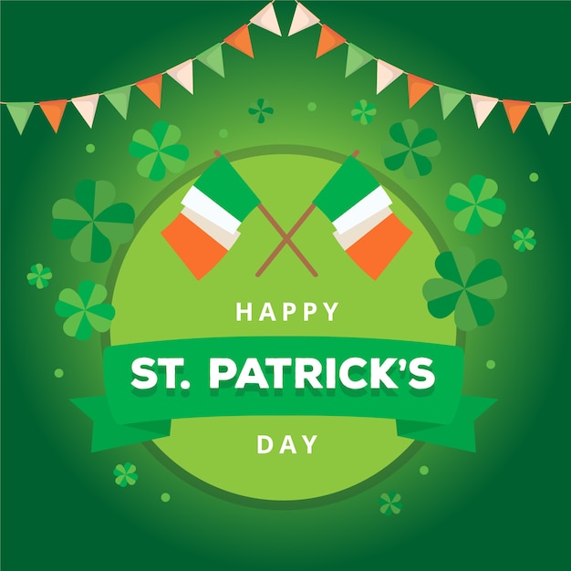 Free vector st. patrick's day with flags