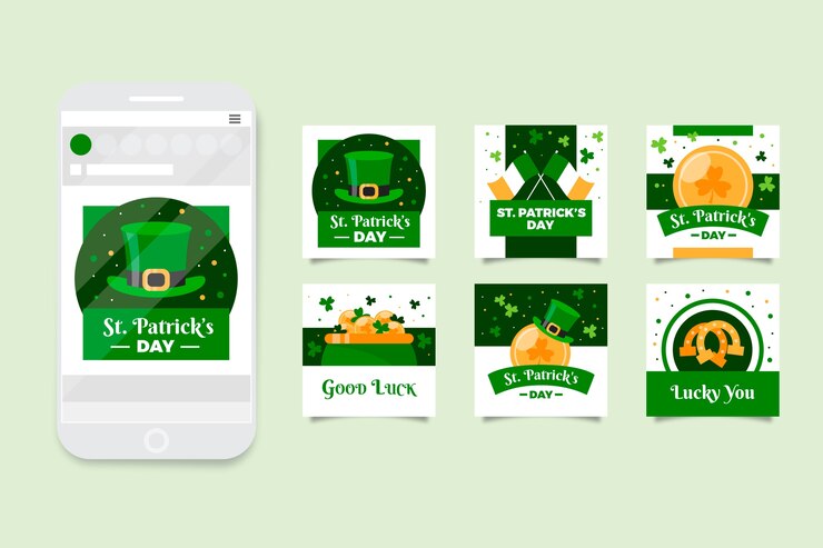 Free Vector st. patrick's day with golden coins instagram post