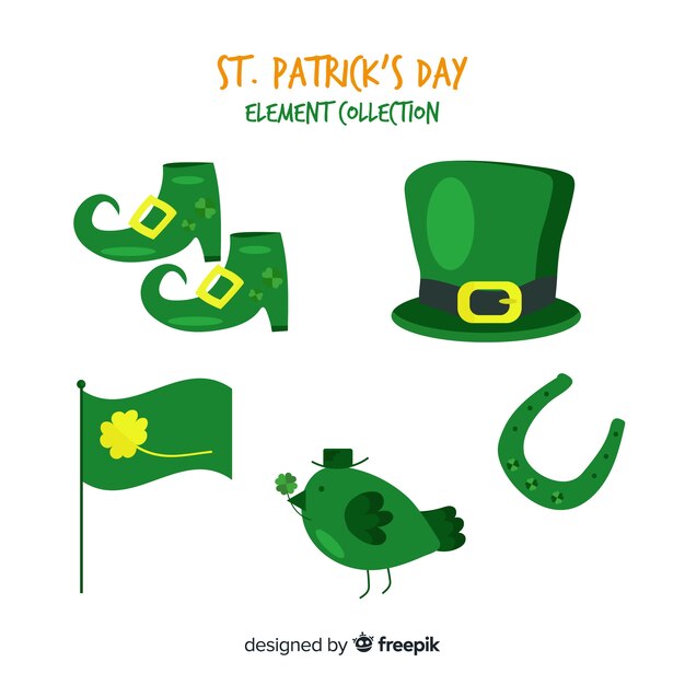 St patrick's hand drawn element collection