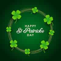 Free vector st patricks day background with clover and gold circles