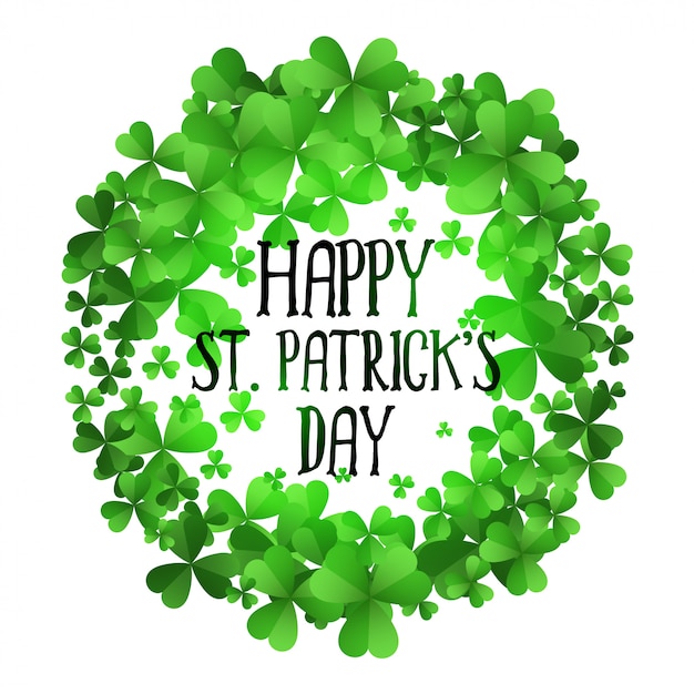 St patricks day clover leaves frame background