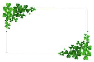 Free vector st patricks day clover leaves frame background