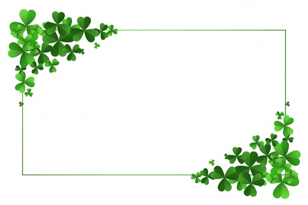 St patricks day clover leaves frame background