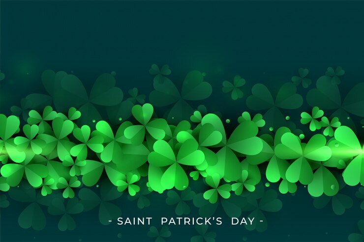 Free Vector st. patricks day green clover leaves background 