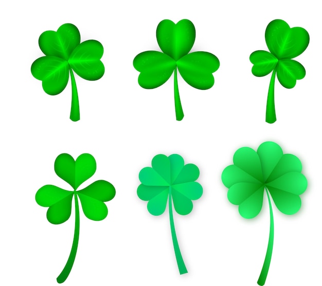 Free vector st patricks day green leaf beautiful collection