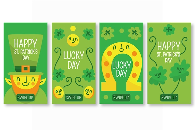 Free vector st. patricks day instagram stories collection