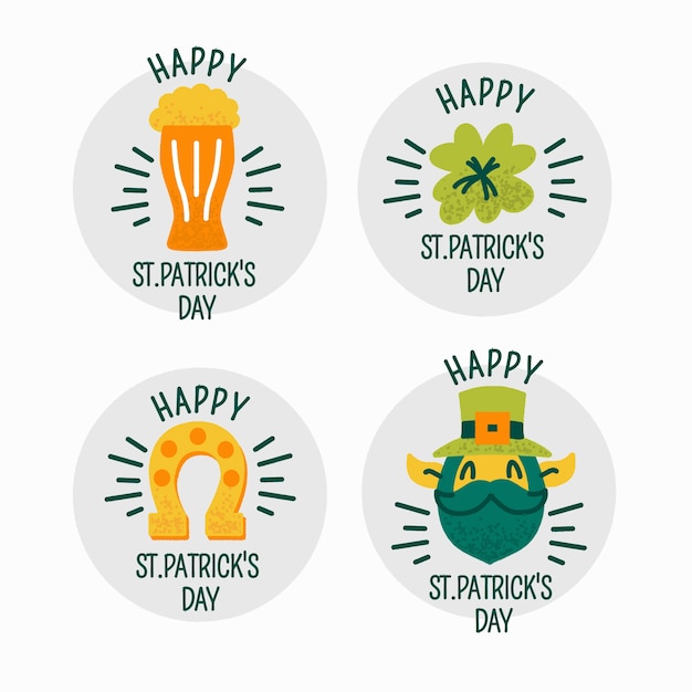 St. patricks day label/badge collection