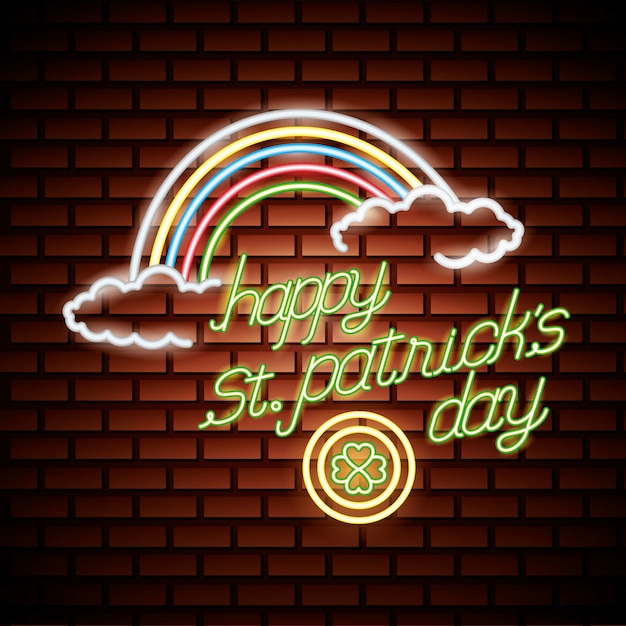 Free vector st patricks day neon