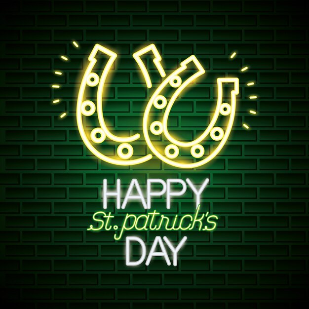 Free vector st patricks day neon