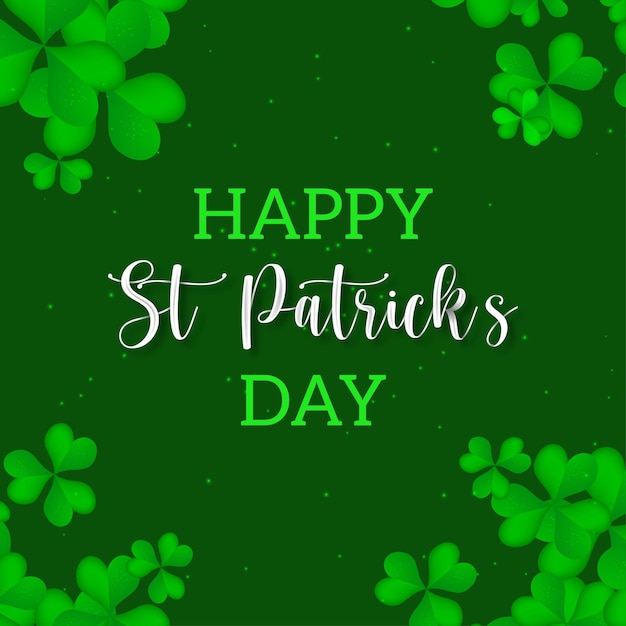 St patricks day theme shamrock green background social media design banner