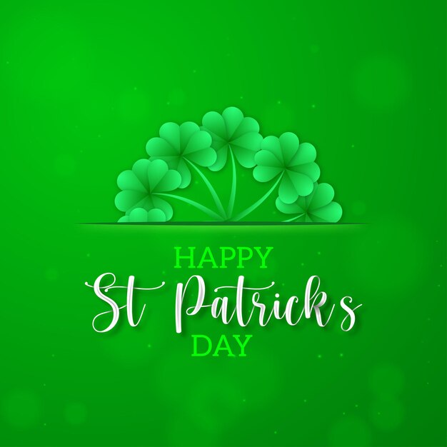 St Patricks Day Theme Shamrock Green Background Social Media Design Banner