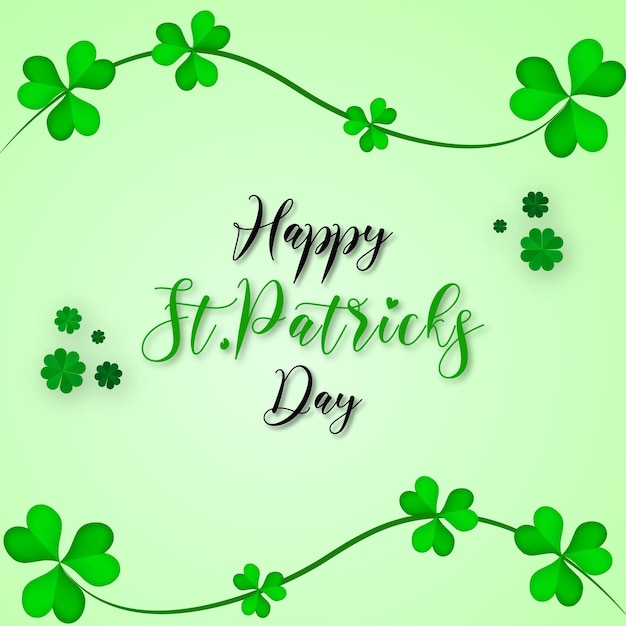 St patricks day theme shamrock light green background social media design banner