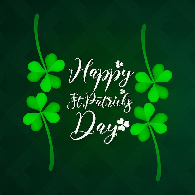 St Patricks Day Theme Shamrock Pine Green Background Social Media Design Banner